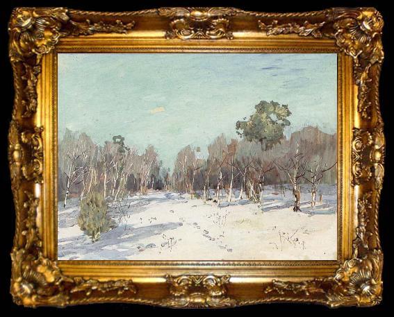 framed  Levitan, Isaak Garden in the snow, ta009-2